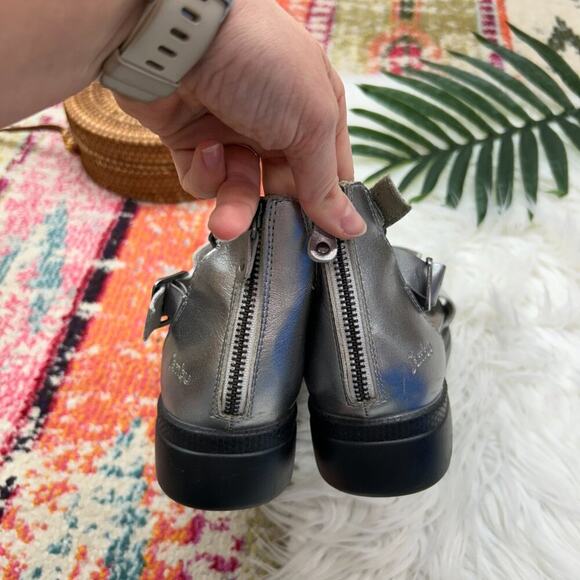 Jambu Silver Gray Leather Strappy Ankle Gladiator Sandal 9.5 - Picture 7 of 9